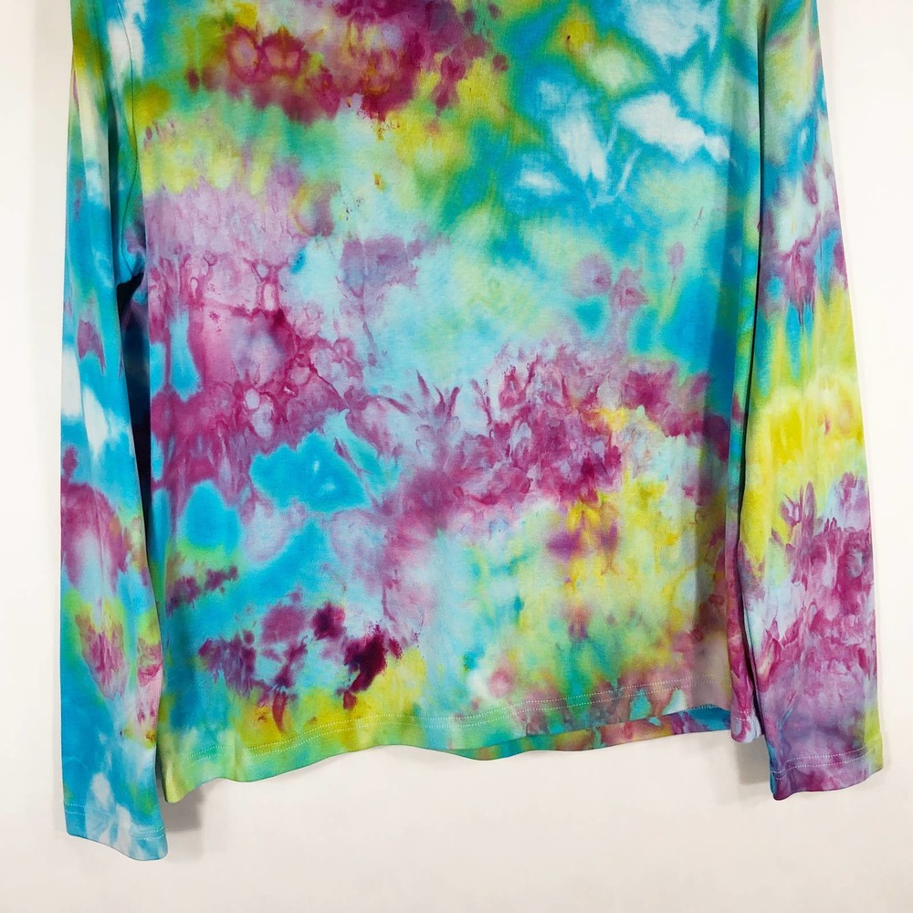 Falling in Love Kim Rogers Large Top Handmade Tie Dye Blue Purple Yellow 550 - Picture 9 of 11